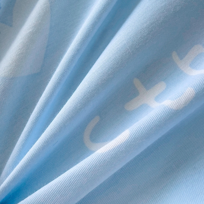 91家纺网 家纺一手货源 找家纺 恩泽 2024新款ins风全棉单品床单蓝色心情