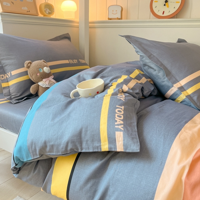 91家纺网 家纺一手货源 找家纺 莱通家纺 2024新款12868印花学生宿舍套件 安享生活