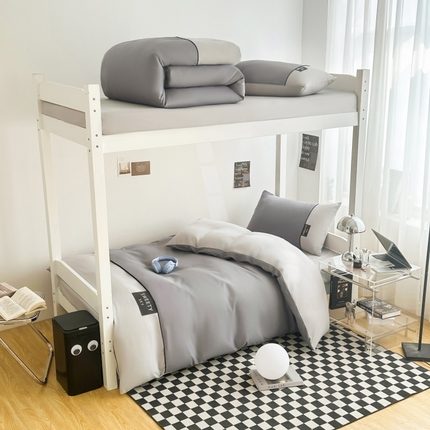 91家纺网 家纺一手货源 找家纺 （总）麦空家居 2025新款学生季亲肤水洗棉刺绣四件套学生三件套-曲奇