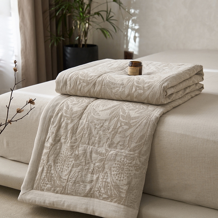 91家纺网 家纺一手货源 找家纺 （总）2024新款亚麻大提花全新系列多功能夏被