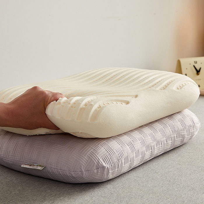 91家纺网 家纺一手货源 找家纺 沃兰国际 2024新款华夫格乳胶蛋糕枕枕头枕芯60*38*11 珍珠灰