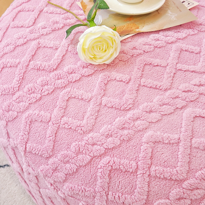 91家纺网 家纺一手货源 找家纺 启博家纺 2024新款白胖子雪梨椅提花绒沙发套 桃粉