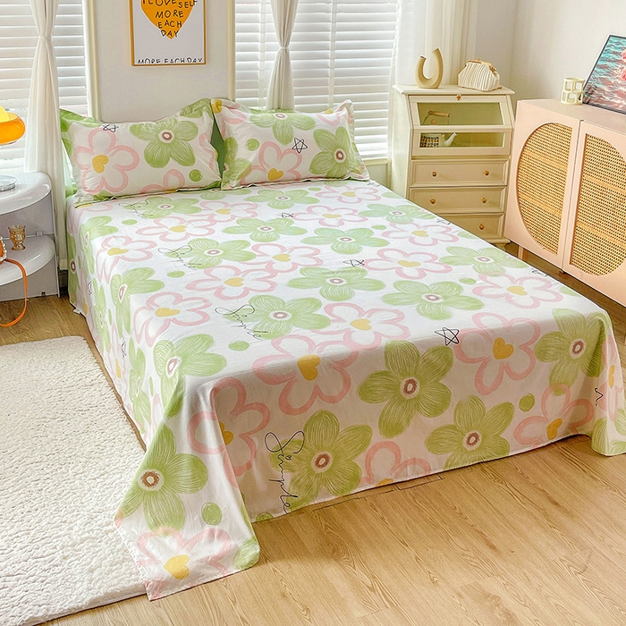 91家纺网 家纺一手货源 找家纺 恩泽 2024新款ins风全棉单品床单花语嫣然