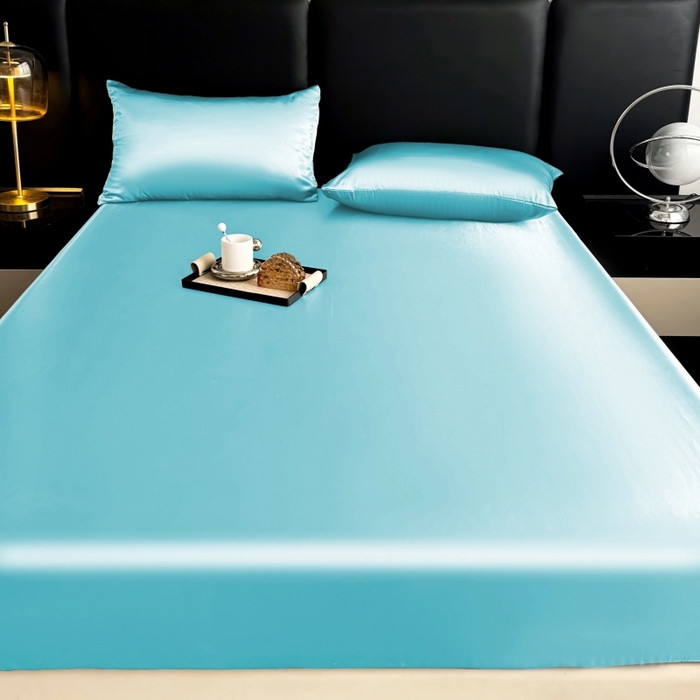 91家纺网 家纺一手货源 找家纺 2024新款轻奢风水洗冰丝床笠 静谧兰