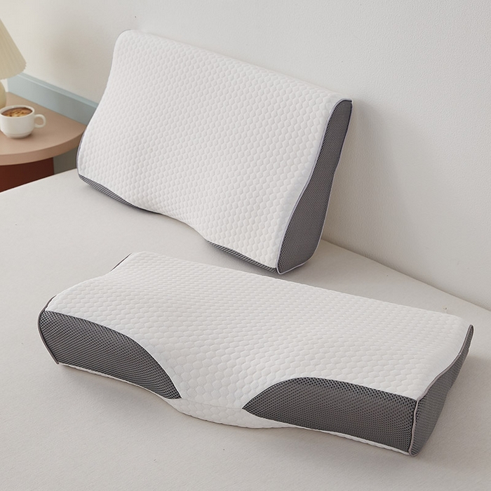 91家纺网 家纺一手货源 找家纺 （总）沃兰国际 2024新款针织布蝶形天然乳胶枕35*60*8/12cm