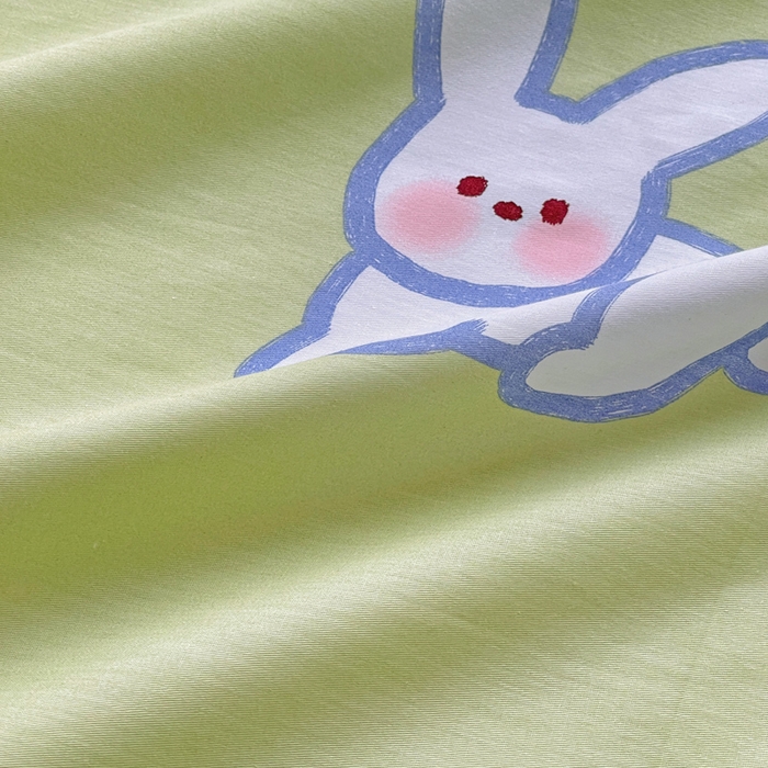 91家纺网 家纺一手货源 找家纺 恩泽 2024新款ins风全棉单品床单萌萌兔