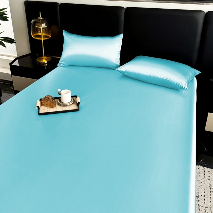 91家纺网 家纺一手货源 找家纺 2024新款轻奢风水洗冰丝床笠 静谧兰