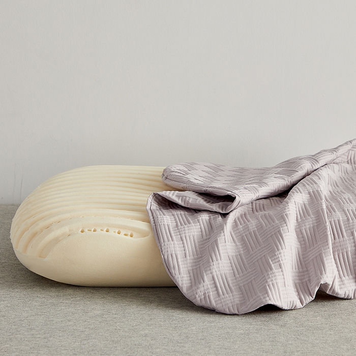 91家纺网 家纺一手货源 找家纺 沃兰国际 2024新款华夫格乳胶蛋糕枕枕头枕芯60*38*11 珍珠灰