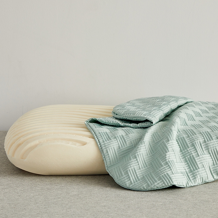 91家纺网 家纺一手货源 找家纺 沃兰国际 2024新款华夫格乳胶蛋糕枕枕头枕芯60*38*11 薄荷绿