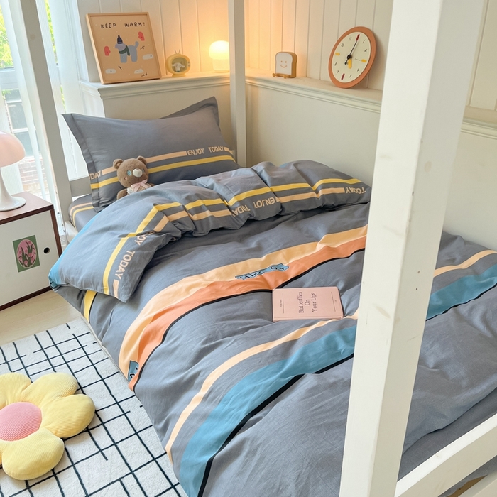 91家纺网 家纺一手货源 找家纺 莱通家纺 2024新款12868印花学生宿舍套件 安享生活