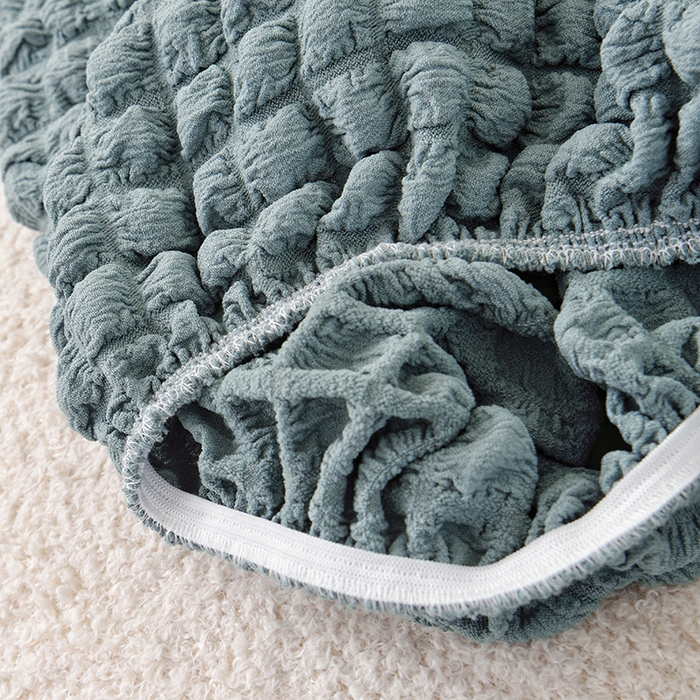 91家纺网 家纺一手货源 找家纺 启博家纺 2024新款白胖子雪梨椅泡泡纱沙发套 雾霾蓝