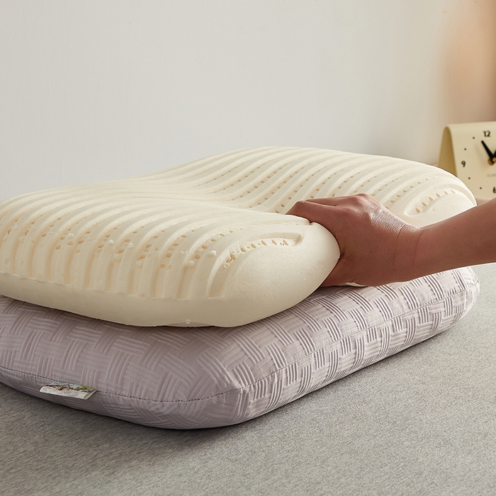 91家纺网 家纺一手货源 找家纺 沃兰国际 2024新款华夫格乳胶蛋糕枕枕头枕芯60*38*11 珍珠灰