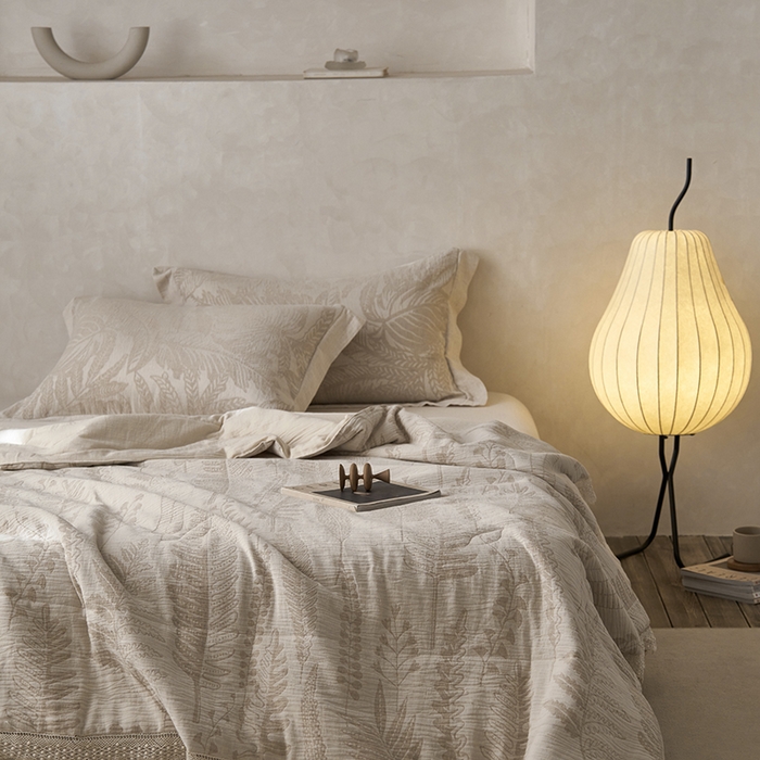 91家纺网 家纺一手货源 找家纺 2024新款亚麻大提花全新系列多功能夏被 铃兰颂-米白色花边款