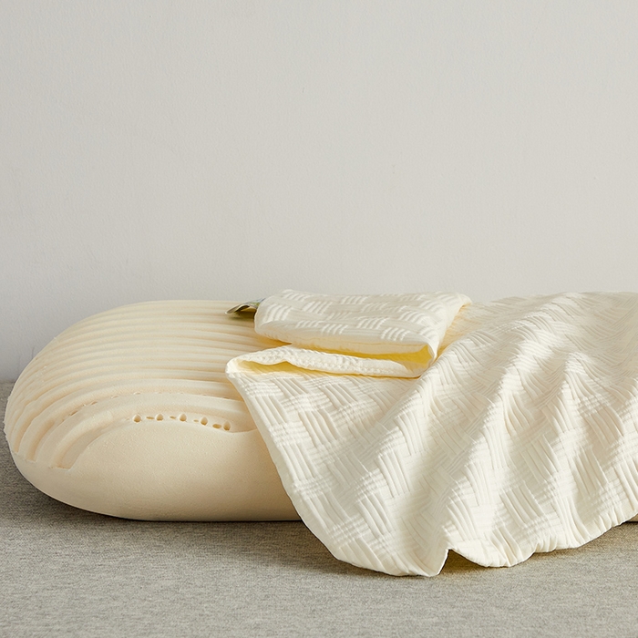 91家纺网 家纺一手货源 找家纺 沃兰国际 2024新款华夫格乳胶蛋糕枕枕头枕芯60*38*11 雅致白