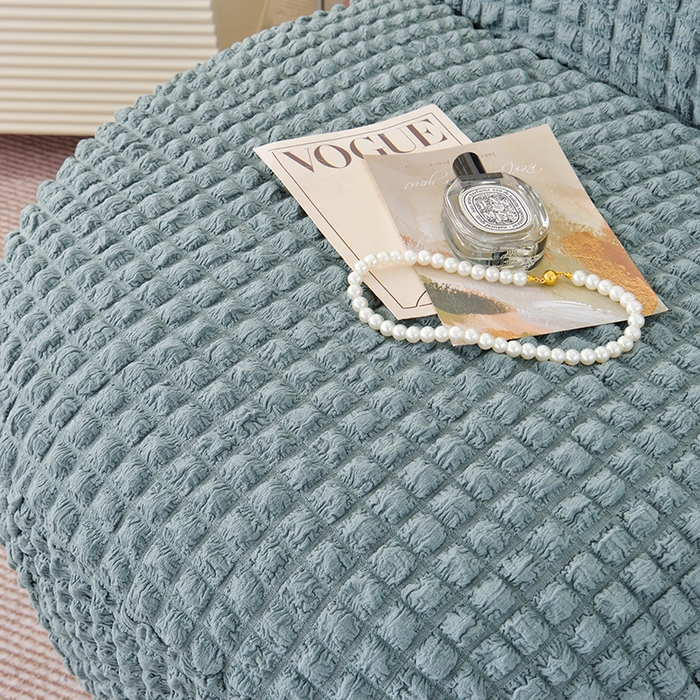 91家纺网 家纺一手货源 找家纺 启博家纺 2024新款白胖子雪梨椅泡泡纱沙发套 雾霾蓝