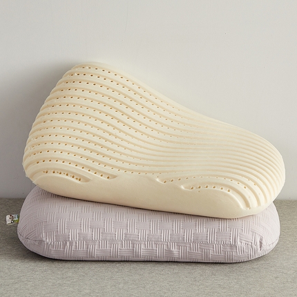 91家纺网 家纺一手货源 找家纺 沃兰国际 2024新款华夫格乳胶蛋糕枕枕头枕芯60*38*11 珍珠灰