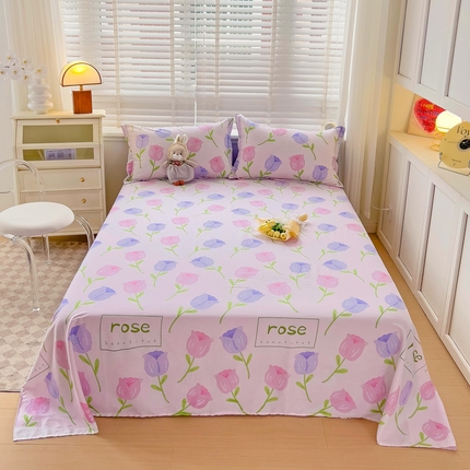恩泽 2024新款ins风全棉单品床单玫瑰佳人