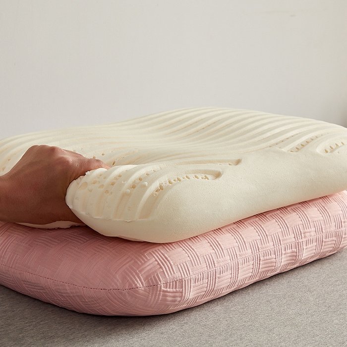 91家纺网 家纺一手货源 找家纺 沃兰国际 2024新款华夫格乳胶蛋糕枕枕头枕芯60*38*11 樱花粉