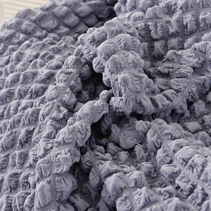 91家纺网 家纺一手货源 找家纺 启博家纺 2024新款白胖子雪梨椅泡泡纱沙发套 灰蓝