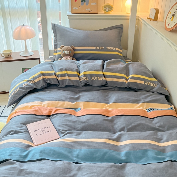 91家纺网 家纺一手货源 找家纺 莱通家纺 2024新款12868印花学生宿舍套件 安享生活