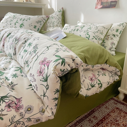 91家纺网 家纺一手货源 找家纺 （总）希文家纺 2024新款全棉13372繁花系列四件套