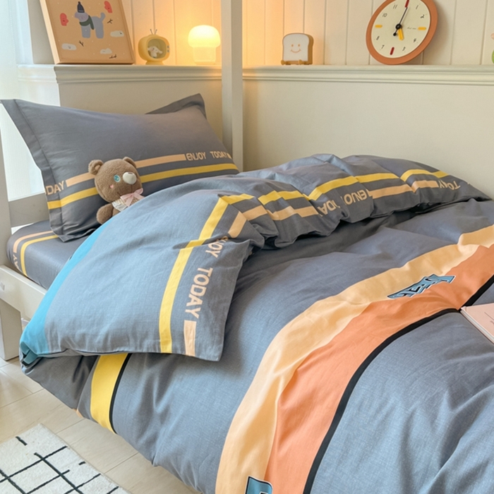 91家纺网 家纺一手货源 找家纺 莱通家纺 2024新款12868印花学生宿舍套件 安享生活