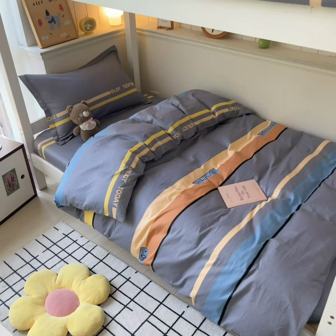 91家纺网 家纺一手货源 找家纺 莱通家纺 2024新款12868印花学生宿舍套件 安享生活