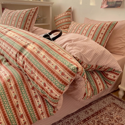 91家纺网 家纺一手货源 找家纺 （总）希文家纺 2024新款全棉13372繁花系列四件套