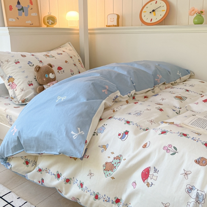 91家纺网 家纺一手货源 找家纺 莱通家纺 2024新款12868印花学生宿舍套件 丛林逸趣