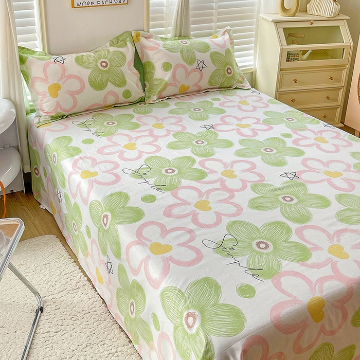 91家纺网 家纺一手货源 找家纺 恩泽 2024新款ins风全棉单品床单花语嫣然