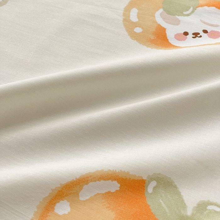 91家纺网 家纺一手货源 找家纺 恩泽 2024新款ins风全棉单品床单桔色心情