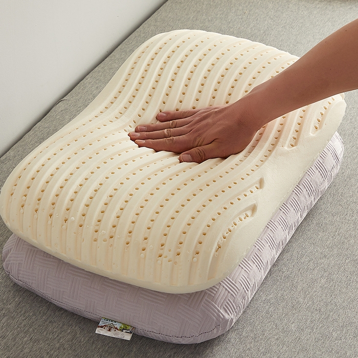 91家纺网 家纺一手货源 找家纺 沃兰国际 2024新款华夫格乳胶蛋糕枕枕头枕芯60*38*11 珍珠灰