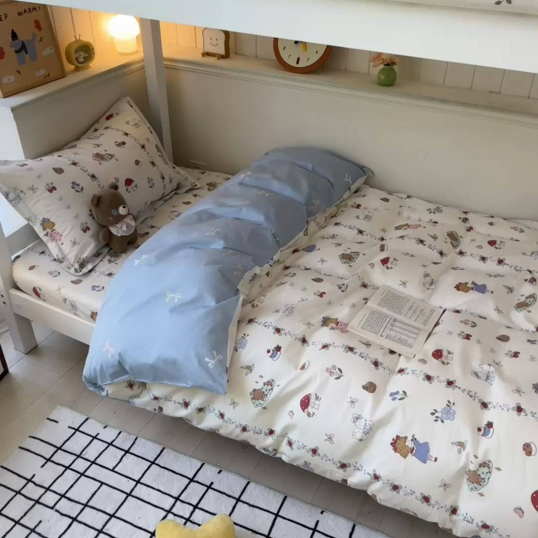 91家纺网 家纺一手货源 找家纺 莱通家纺 2024新款12868印花学生宿舍套件 丛林逸趣