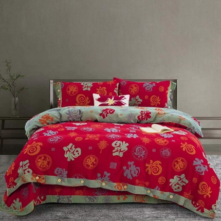 （总）双层纱家居 2024新款百福被数码印花夏凉被空调被四件套