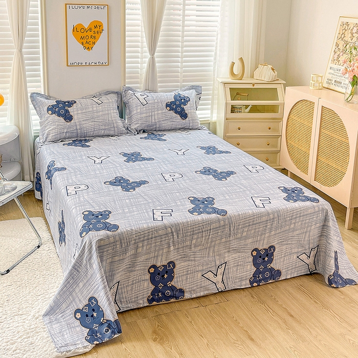 91家纺网 家纺一手货源 找家纺 恩泽 2024新款ins风全棉单品床单可比乐园