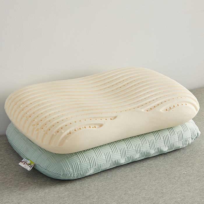 91家纺网 家纺一手货源 找家纺 沃兰国际 2024新款华夫格乳胶蛋糕枕枕头枕芯60*38*11 薄荷绿
