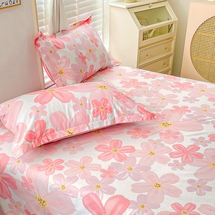 91家纺网 家纺一手货源 找家纺 恩泽 2024新款ins风全棉单品床单花香馥郁