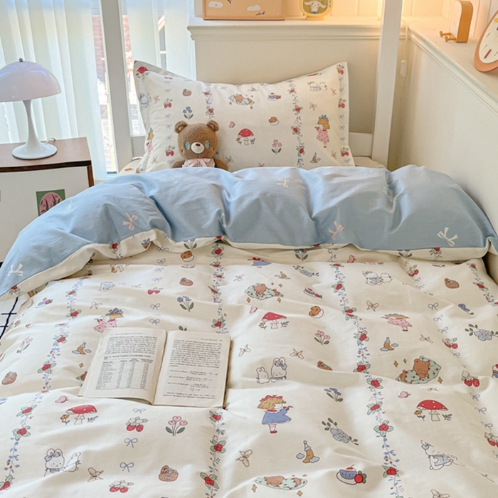 91家纺网 家纺一手货源 找家纺 莱通家纺 2024新款12868印花学生宿舍套件 丛林逸趣