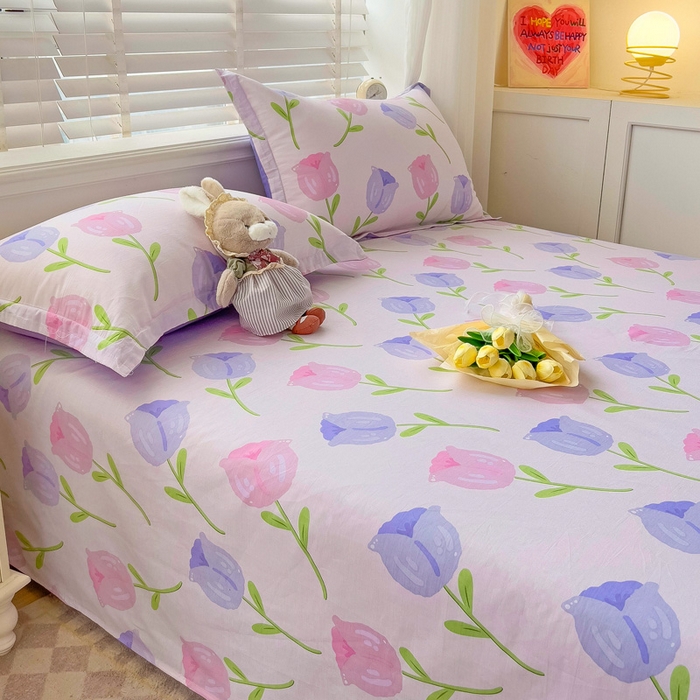 91家纺网 家纺一手货源 找家纺 恩泽 2024新款ins风全棉单品床单玫瑰佳人