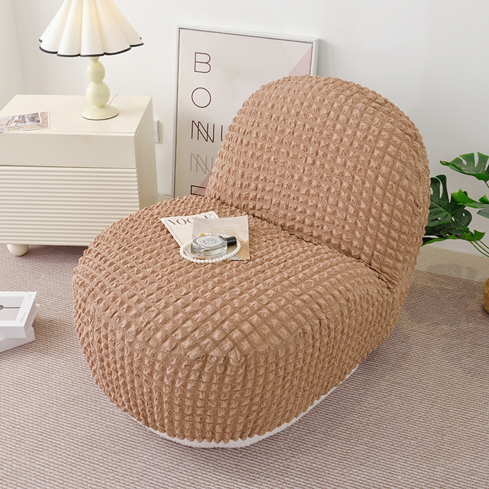 91家纺网 家纺一手货源 找家纺 启博家纺 2024新款白胖子雪梨椅泡泡纱沙发套 咖色