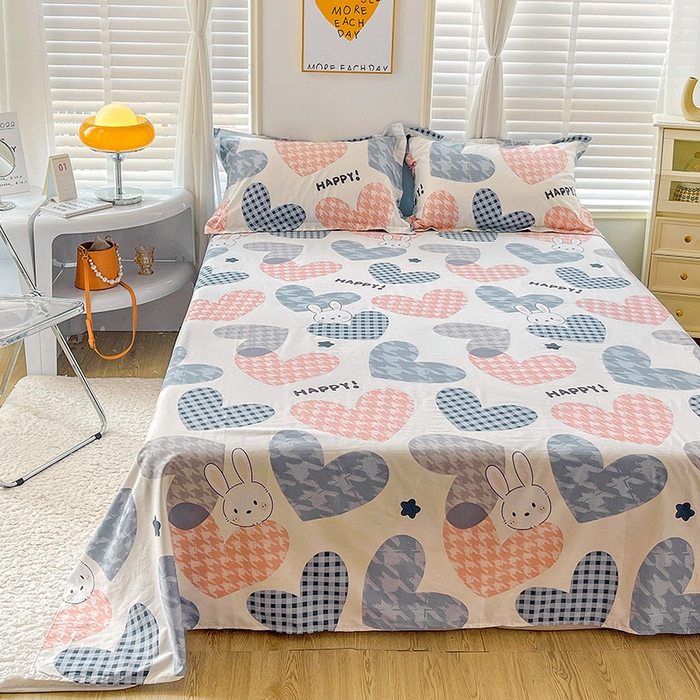 91家纺网 家纺一手货源 找家纺 恩泽 2024新款ins风全棉单品床单漫步时光