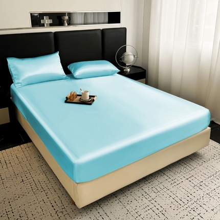 91家纺网 家纺一手货源 找家纺 2024新款轻奢风水洗冰丝床笠 静谧兰