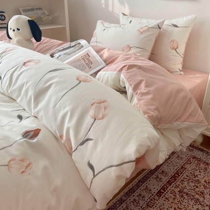 91家纺网 家纺一手货源 找家纺 （总）希文家纺 2024新款全棉13372繁花系列四件套