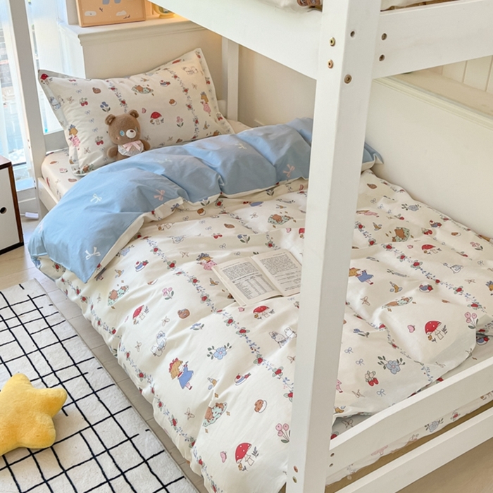 91家纺网 家纺一手货源 找家纺 莱通家纺 2024新款12868印花学生宿舍套件 丛林逸趣