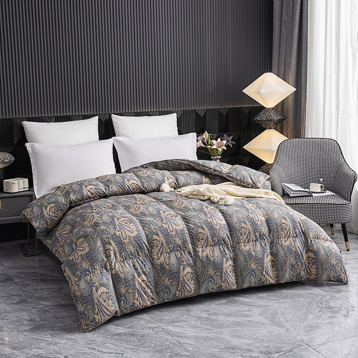 91家纺网 家纺一手货源 找家纺 泳鹅羽绒 2024新款印花鹅绒被 凡尔登