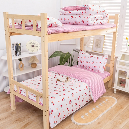 91家纺网 家纺一手货源 找家纺 （总）卡斯诺家纺馆 2025新款亲肤芦荟棉印花学生宿舍上下铺三件套四件套