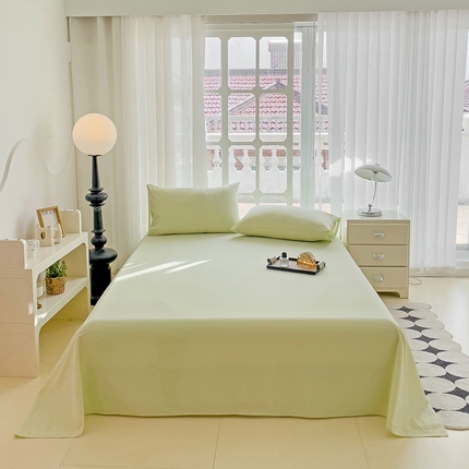 卡普二店 2024新款A类纯棉水洗棉单床单 浅绿