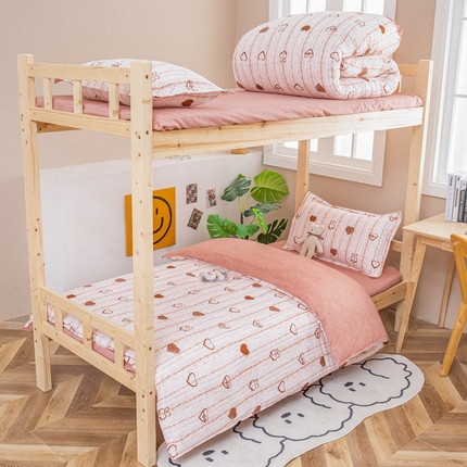 91家纺网 家纺一手货源 找家纺 （总）卡斯诺家纺馆 2025新款亲肤芦荟棉印花学生宿舍上下铺三件套四件套