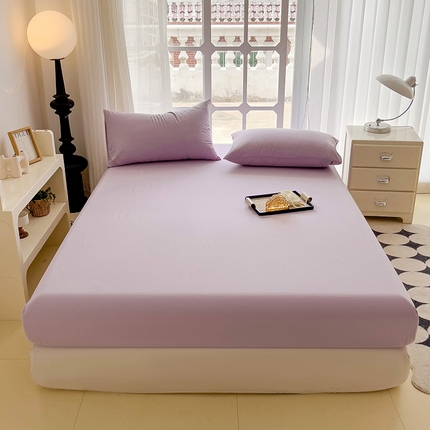 卡普二店 2024新款A类纯棉水洗棉单床笠 淡紫