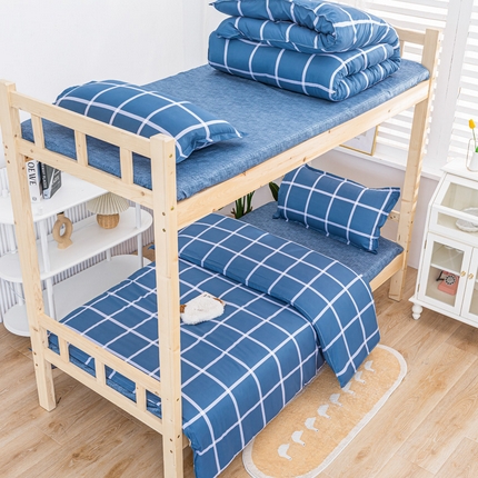 91家纺网 家纺一手货源 找家纺 （总）卡斯诺家纺馆 2025新款亲肤芦荟棉印花学生宿舍上下铺三件套四件套